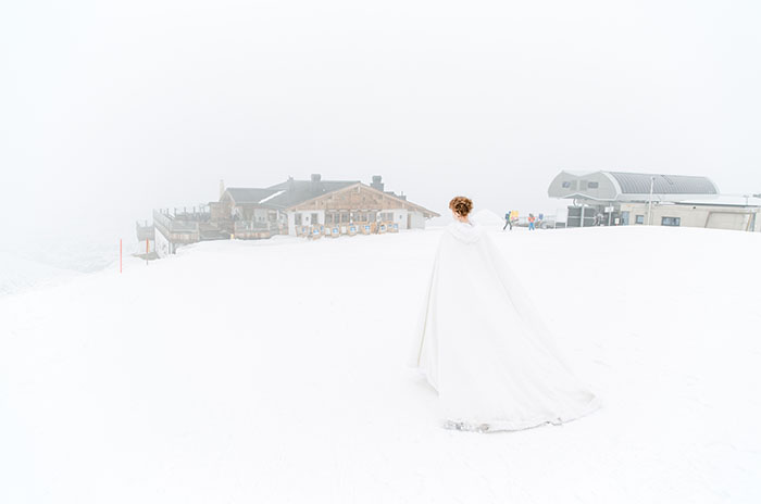 wedding in winter in the mountains, Tyrol